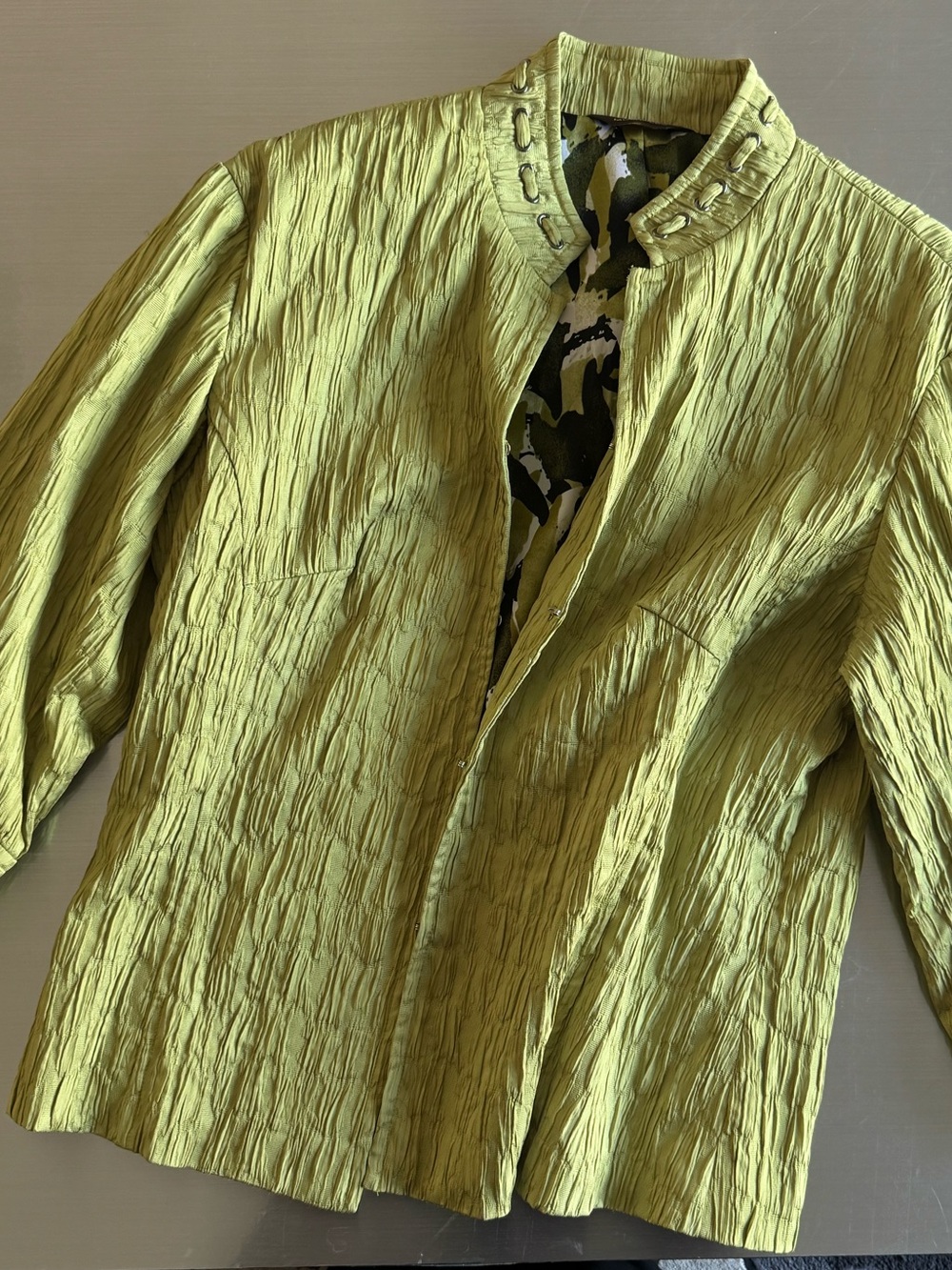Light Green Textured Girls' Button-Accent Top